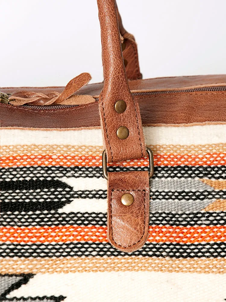 American Darling Duffel Saddle Blanket Genuine Leather Women Bag Western Handbag Purse