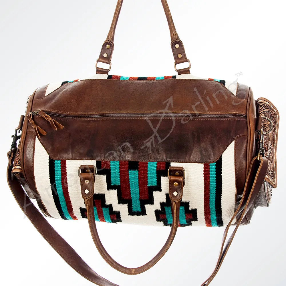 American Darling Duffel Saddle Blanket Genuine Leather Women Bag Western Handbag Purse