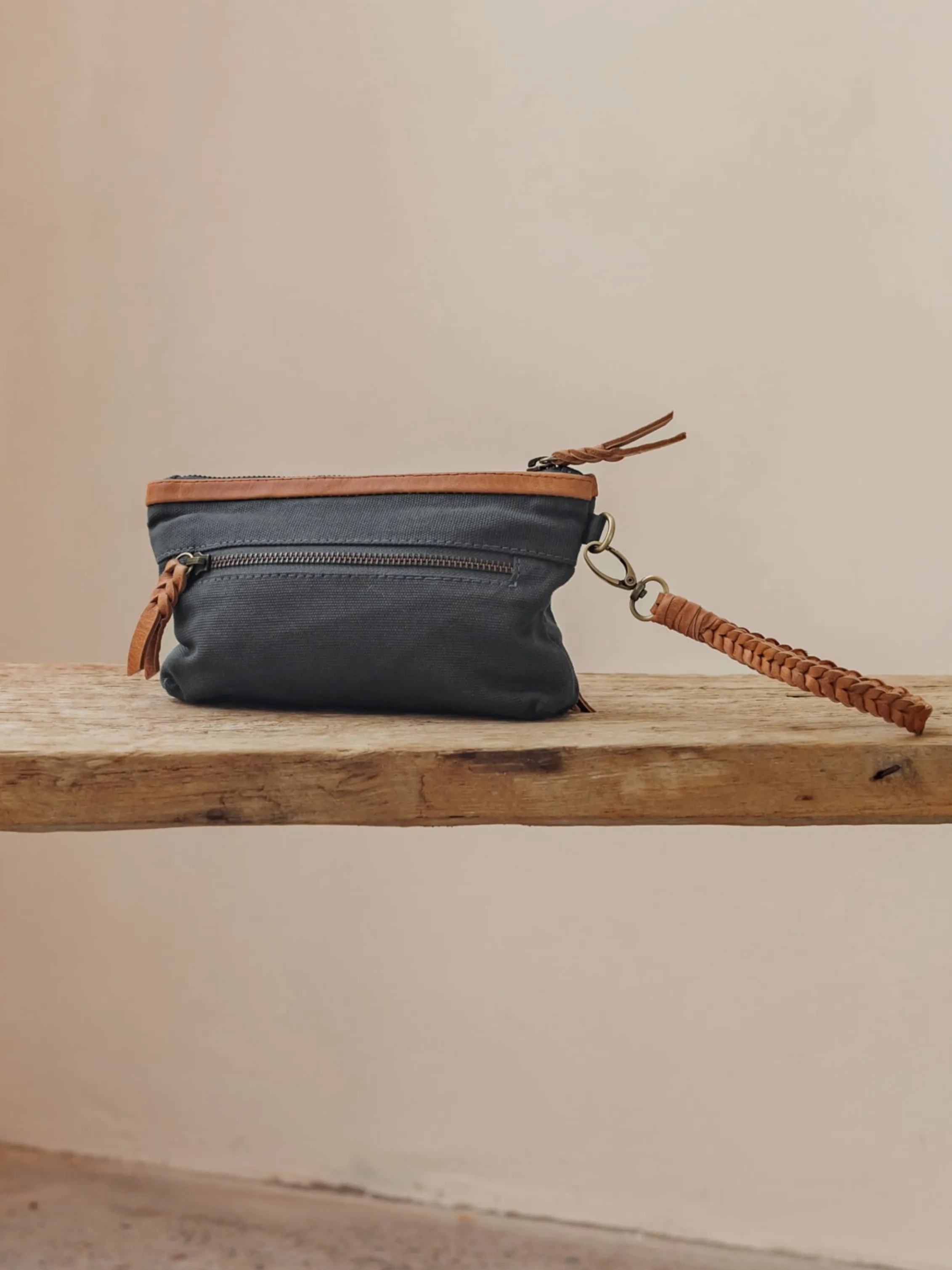 Avalon Canvas Clutch Charcoal