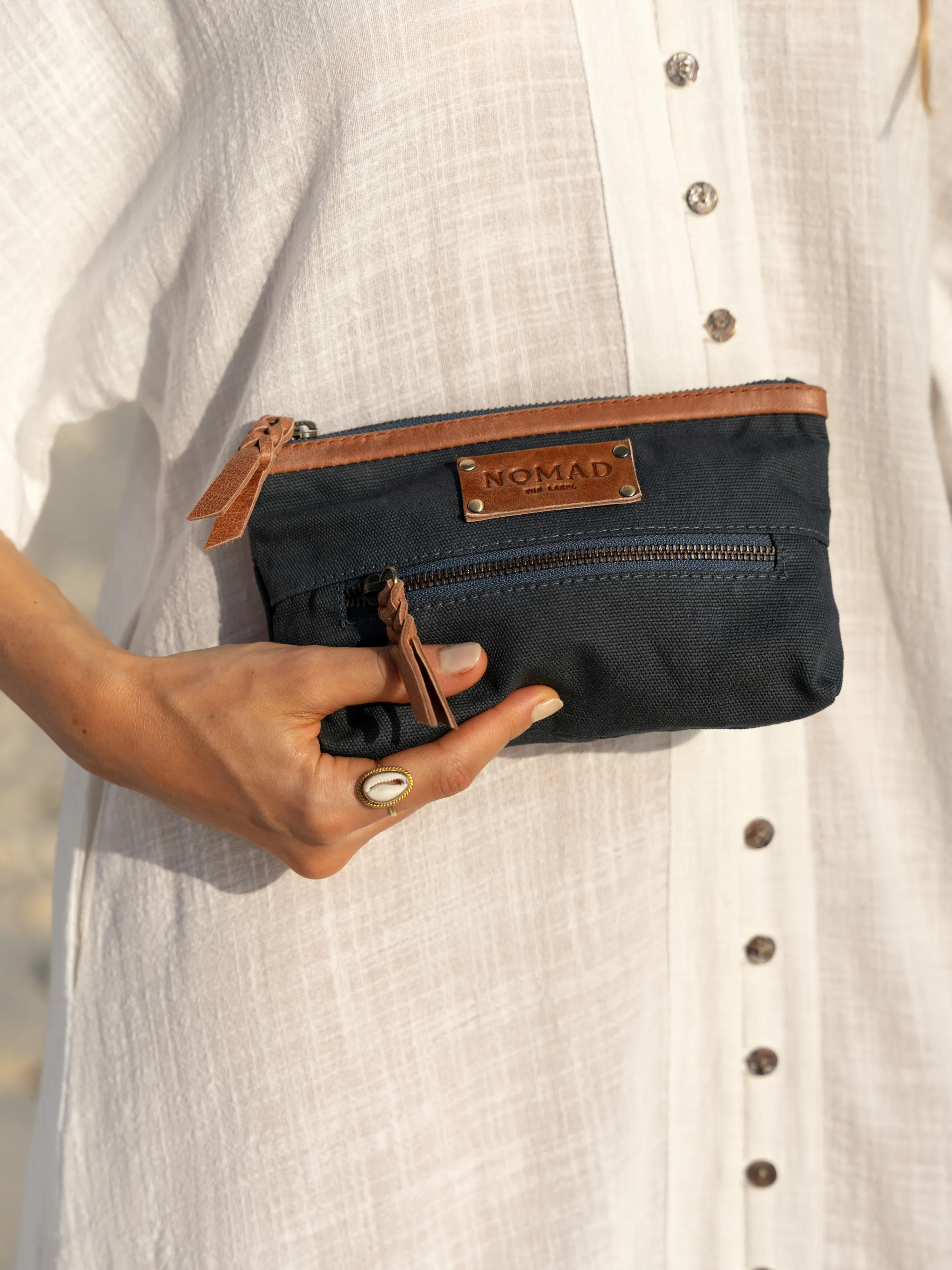 Avalon Canvas Clutch Charcoal