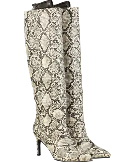 Billini Natural Xanthia Cream Snake Print Knee-high Boots UK 6