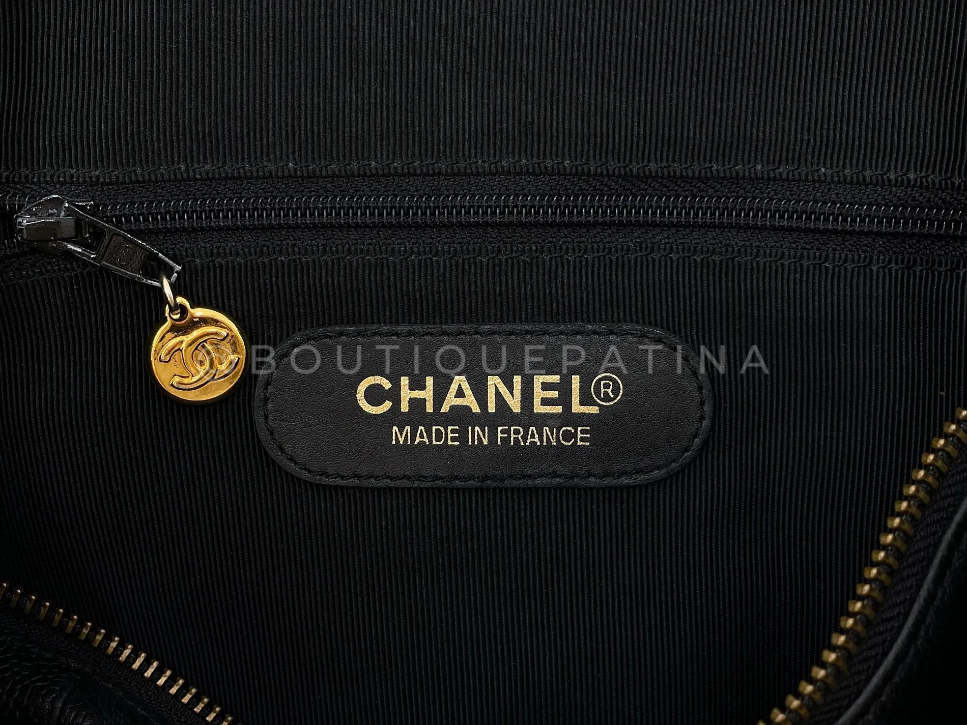 Chanel 1997 Vintage Black Caviar Duffle Duffel Bowler Bag Small 24k GHW OHL