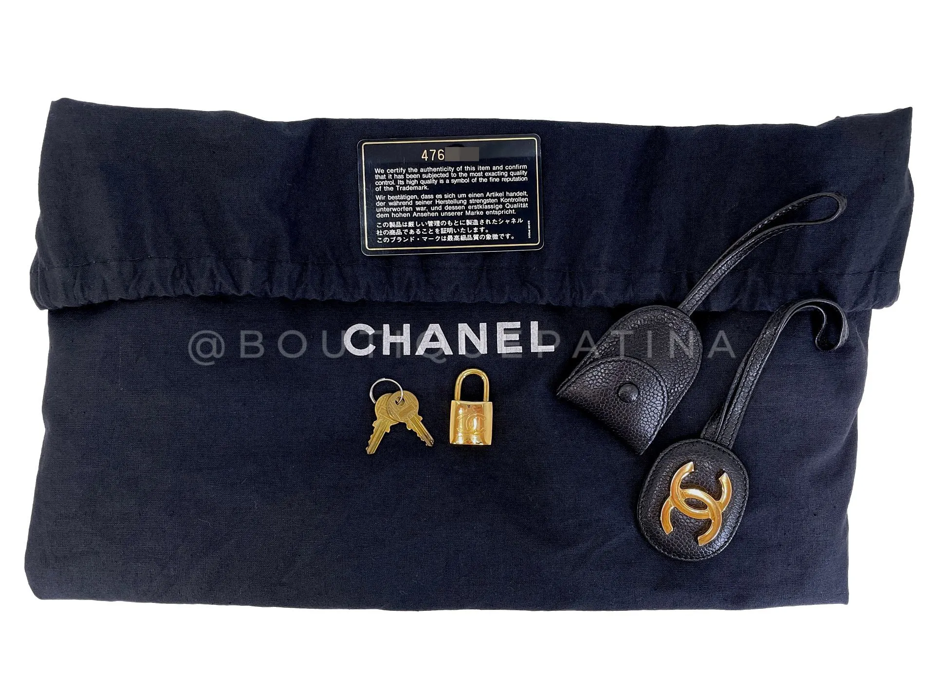 Chanel 1997 Vintage Black Caviar Duffle Duffel Bowler Bag Small 24k GHW OHL