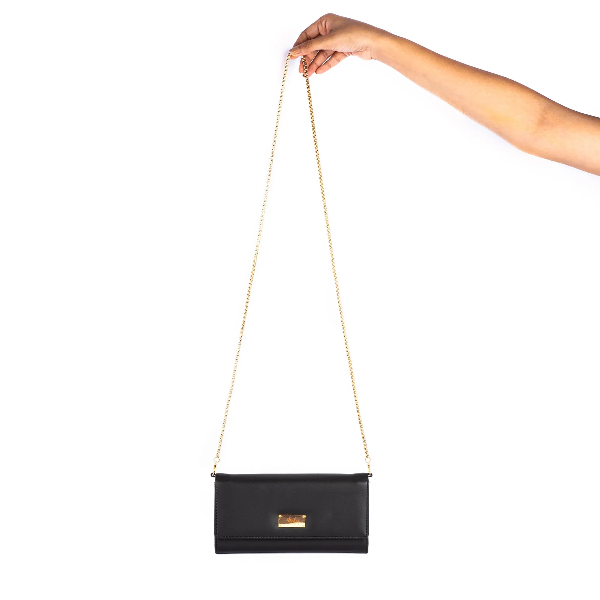 Charcoal Chic Clutch Wallet cum Sling