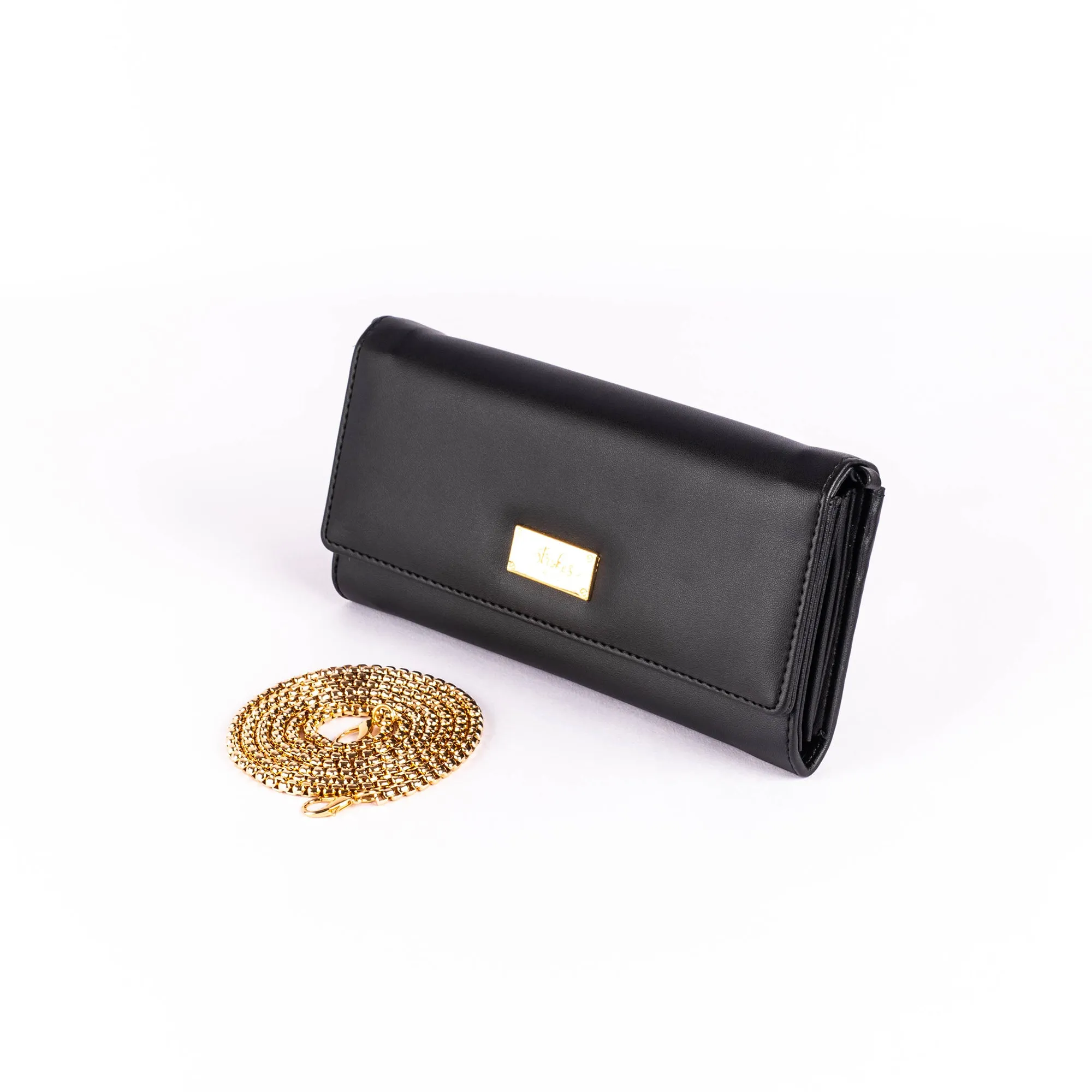 Charcoal Chic Clutch Wallet cum Sling