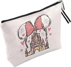 Charming Mini & Castle-Inspired Portable Cosmetic Bag - Travel-Ready Elegance Mini Themend Makeup Bag for Women Cartoon Portable Cosmetic bag Toiletry Pouch for Women Teen Girls
