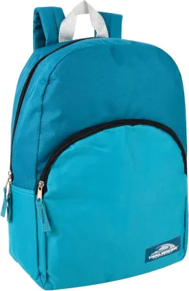 Color Block Backpacks for School Boys and Girls, 15 Inch Two Tone Backpack for Classroom, Work, Travel for Kids and Adults