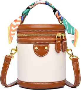 Colorblock Bucket Bag For Women, 2025 New Summer Niche Design Cylinder Bag, Fashionable Crossbody Bag