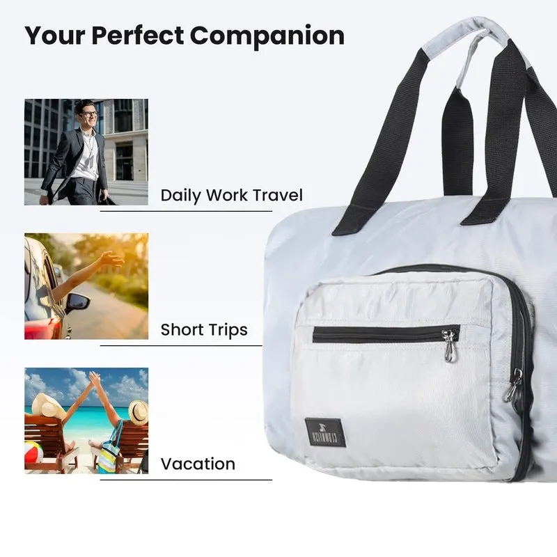 Convertible Travel Duffle Bag - Spacious & Stylish | 25 L | Light Grey