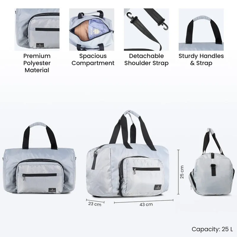 Convertible Travel Duffle Bag - Spacious & Stylish | 25 L | Light Grey
