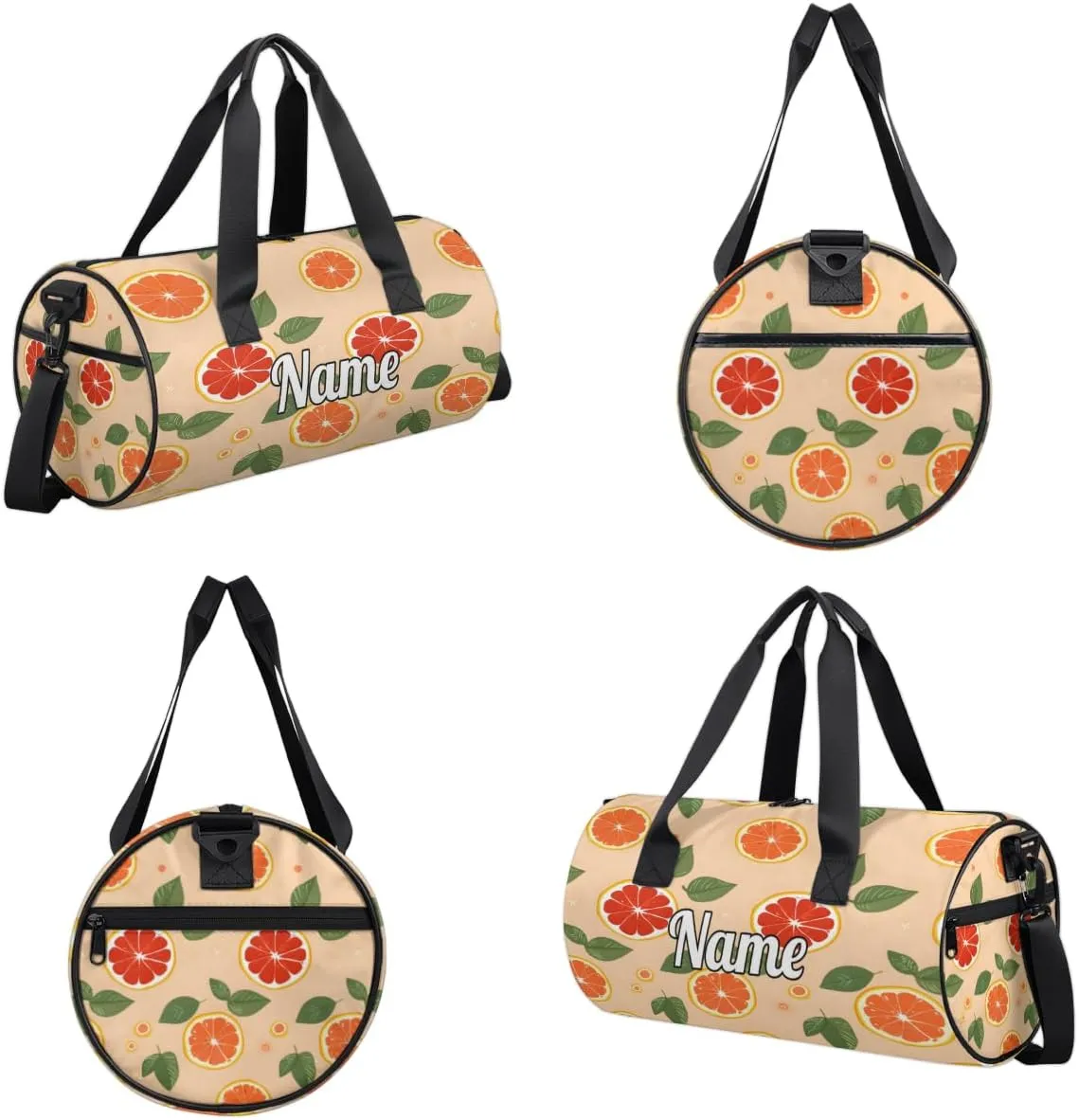 Custom Dance Duffel Bag Sport Backpacks Gyms and Weekend Overnight Travel Duffle Bag Birthday Christmas Halloween Waterproof, Fruit Oranges