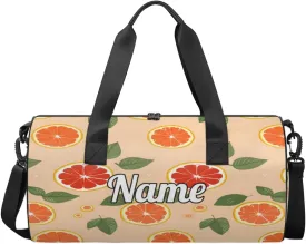 Custom Dance Duffel Bag Sport Backpacks Gyms and Weekend Overnight Travel Duffle Bag Birthday Christmas Halloween Waterproof, Fruit Oranges