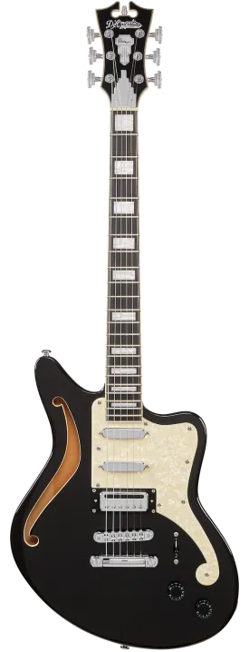 D'Angelico Premier Bedford SH Offset Semi-Hollow - Black Flake
