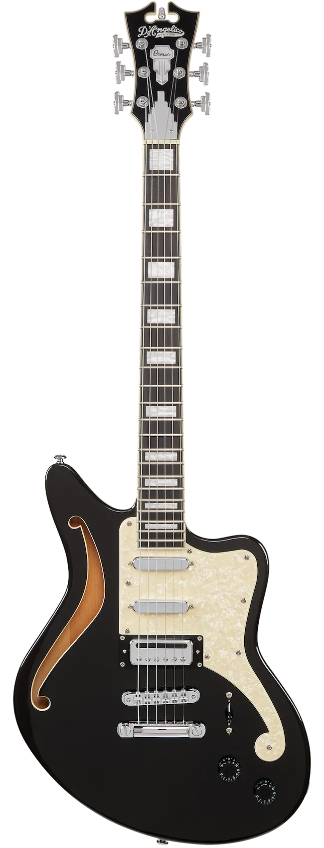 D'Angelico Premier Bedford SH Offset Semi-Hollow - Black Flake