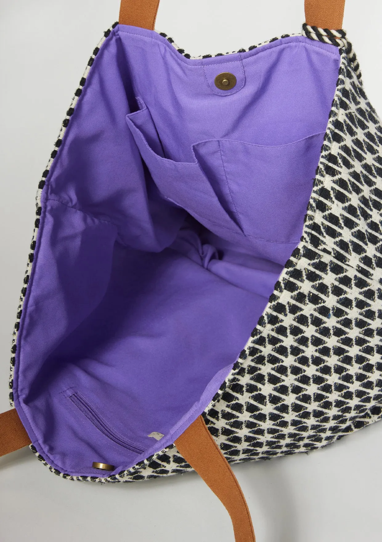 Embroidered Evil Eye Shopper Tote Bag