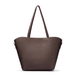 Emma 2 in 1 Leather Tote Bag - Brown