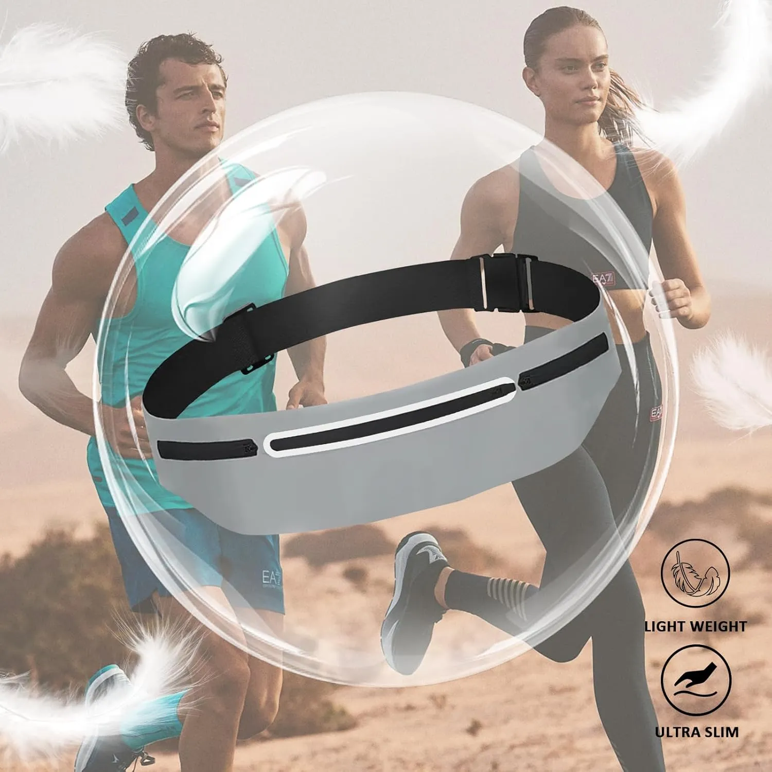Fanny Pack for Men,Waterproof Sports Running Belt Bag for Women Crossbody Waist Bag Thin Waist Pack Fits Runner Travel Hiking Fishing Workout Cycling Walking Everywhere Carry Phone Pouch Grey