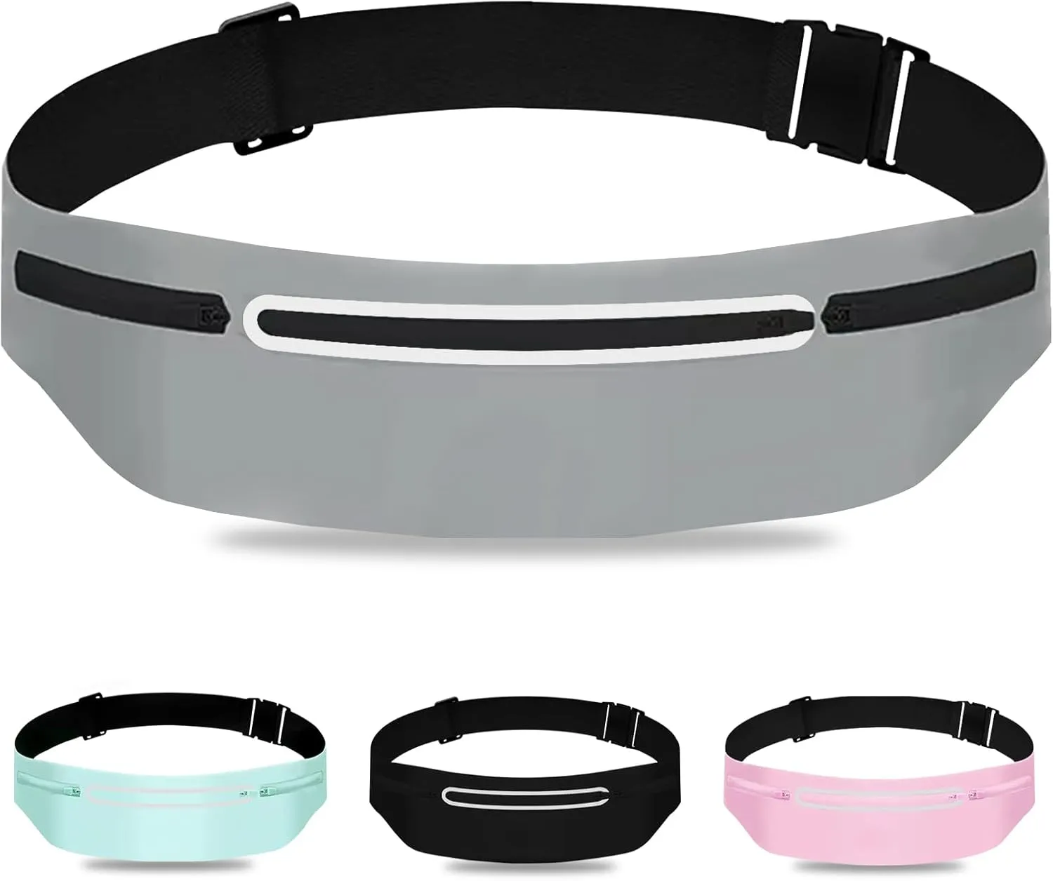 Fanny Pack for Men,Waterproof Sports Running Belt Bag for Women Crossbody Waist Bag Thin Waist Pack Fits Runner Travel Hiking Fishing Workout Cycling Walking Everywhere Carry Phone Pouch Grey