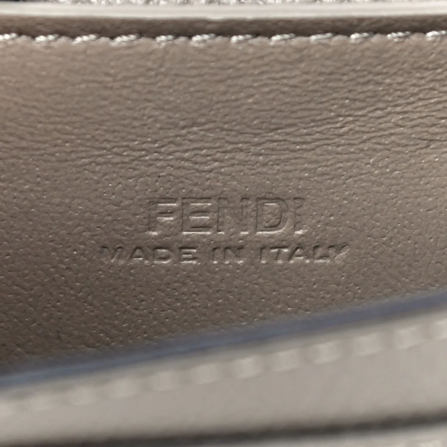 Fendi F is Fendi Tortora Grey Leather Mini Chain Wallet Bag 8M0408