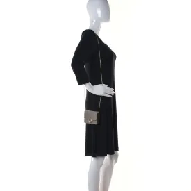 Fendi F is Fendi Tortora Grey Leather Mini Chain Wallet Bag 8M0408