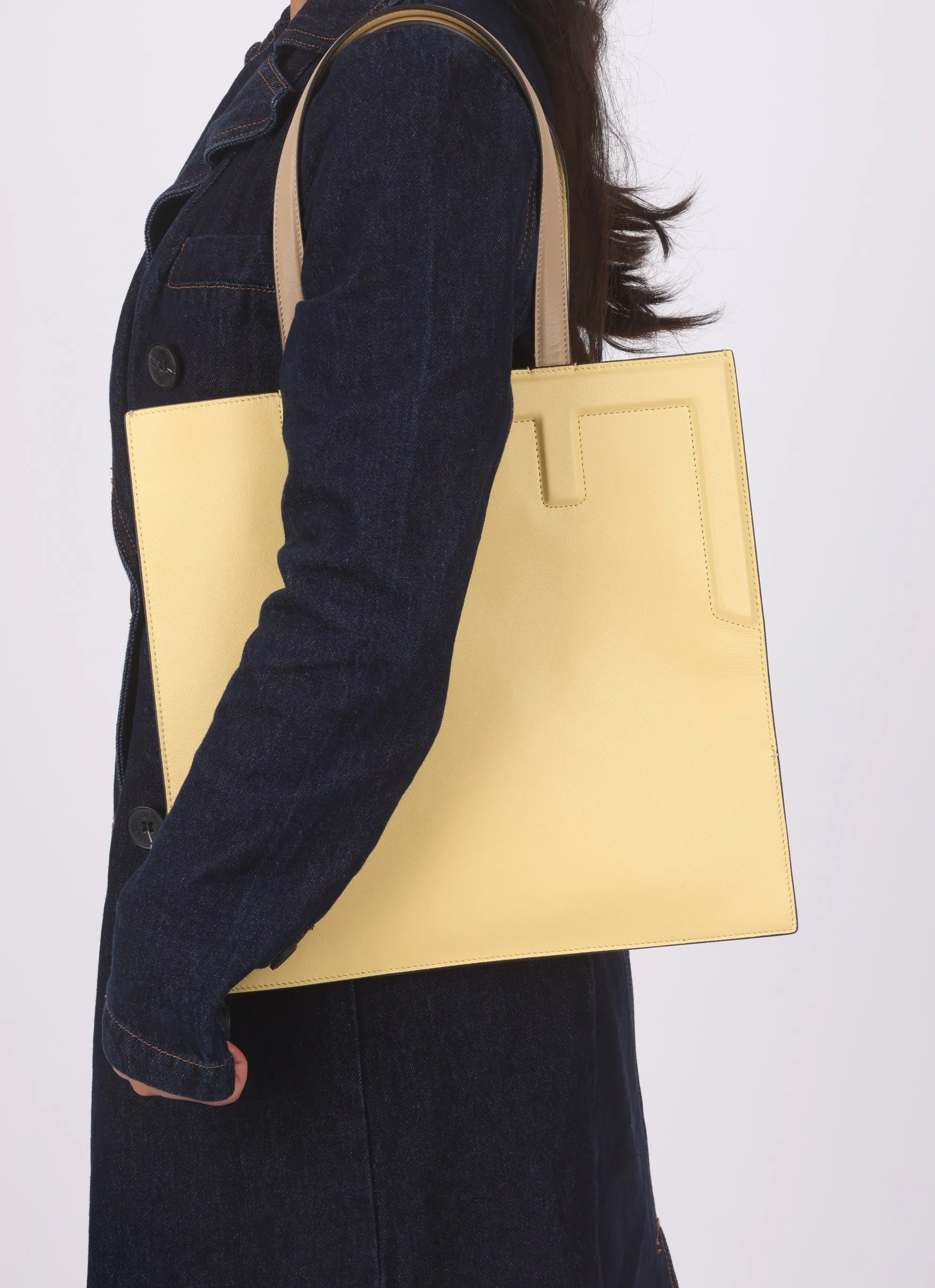 Fendi Leather Foldover Flip Tote