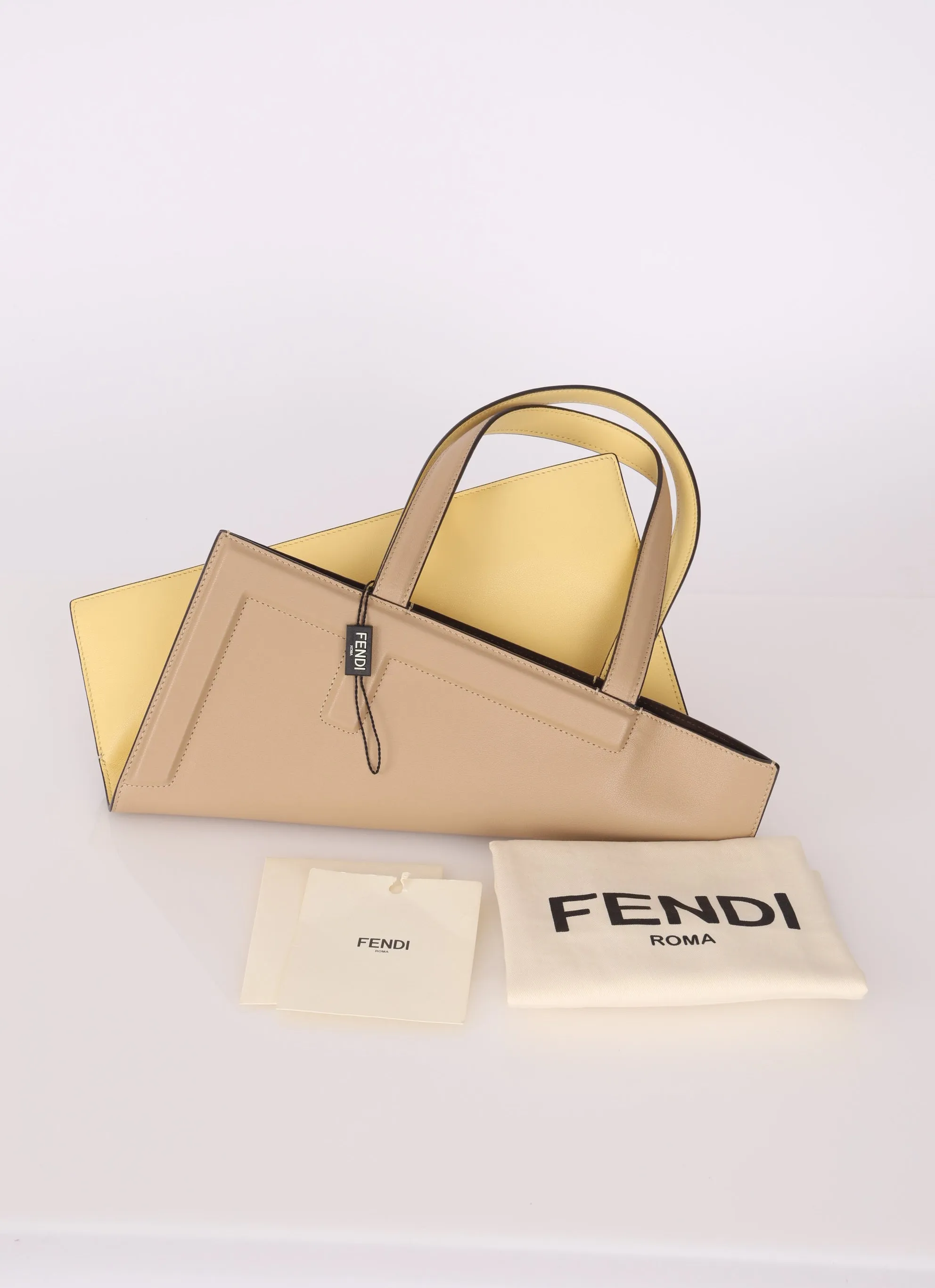 Fendi Leather Foldover Flip Tote