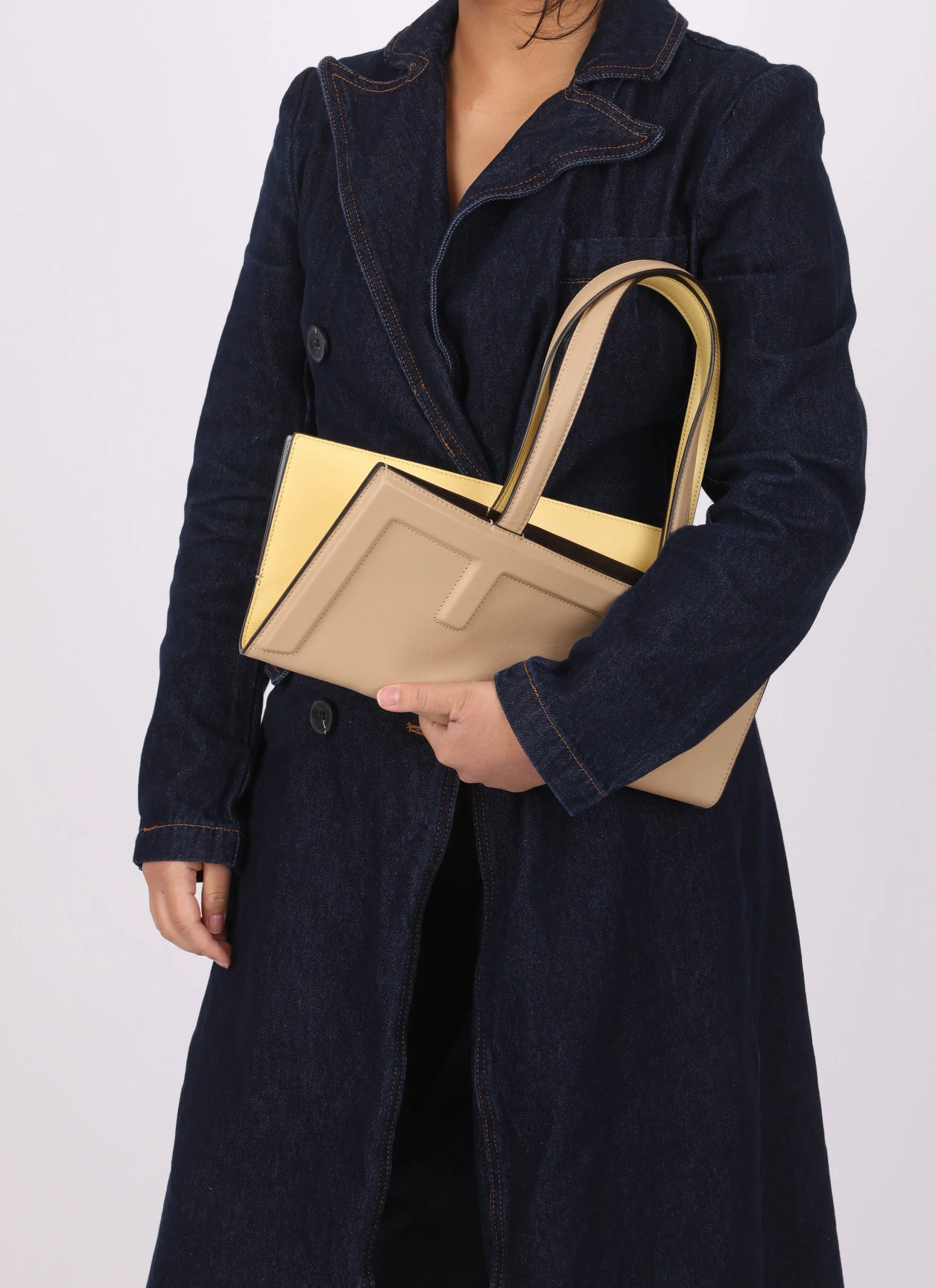 Fendi Leather Foldover Flip Tote