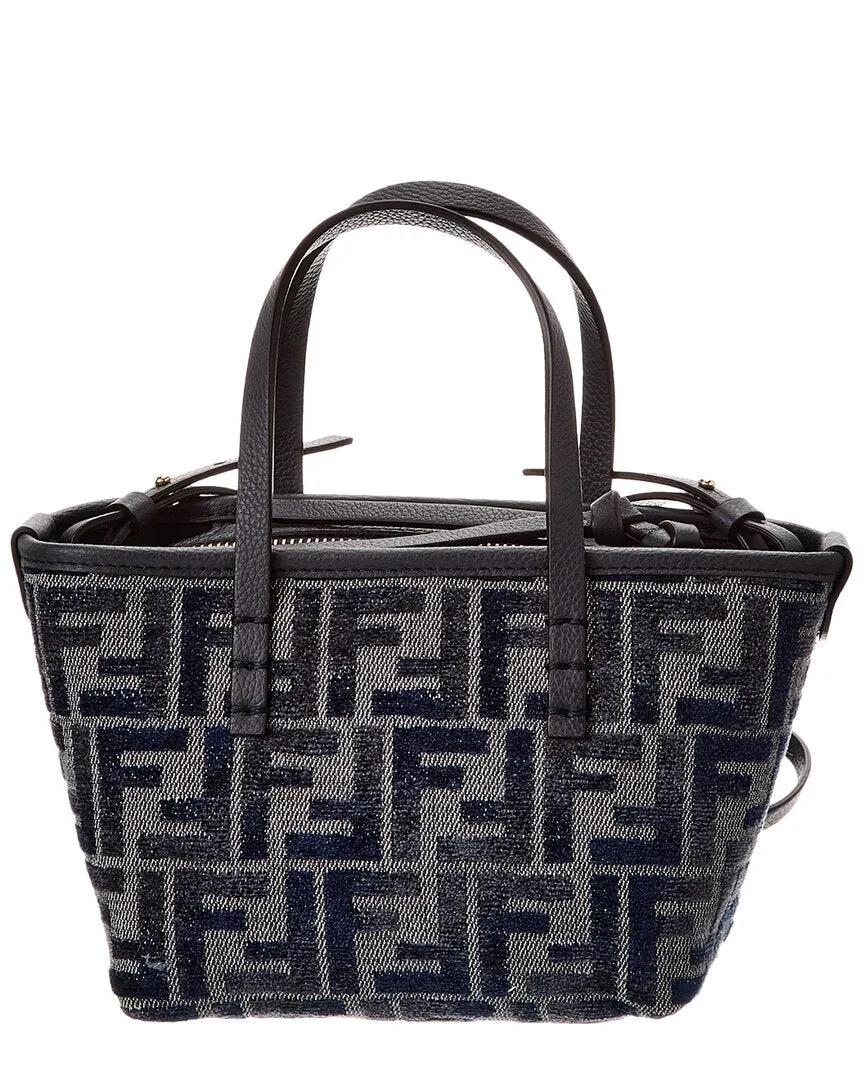 FENDI Roll Mini FF Canvas & Leather Tote