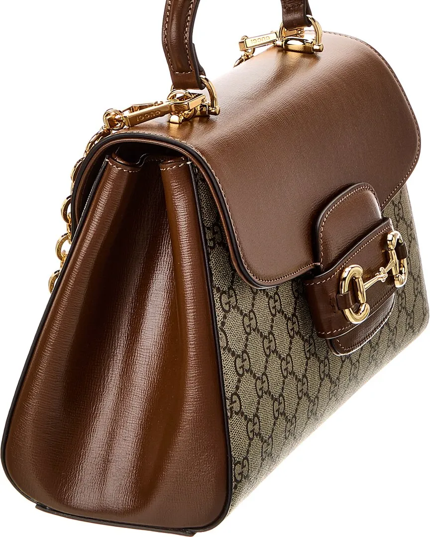 Gucci Horsebit Medium GG Supreme Canvas & Leather Shoulder Bag