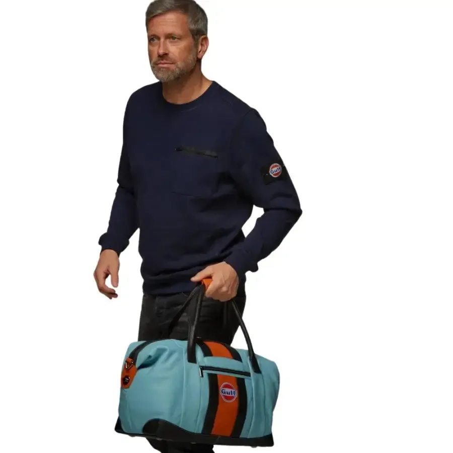 Gulf Leather Medium Duffel Bag in Gulf Blue