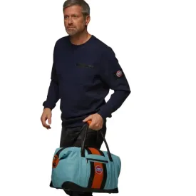 Gulf Leather Medium Duffel Bag in Gulf Blue