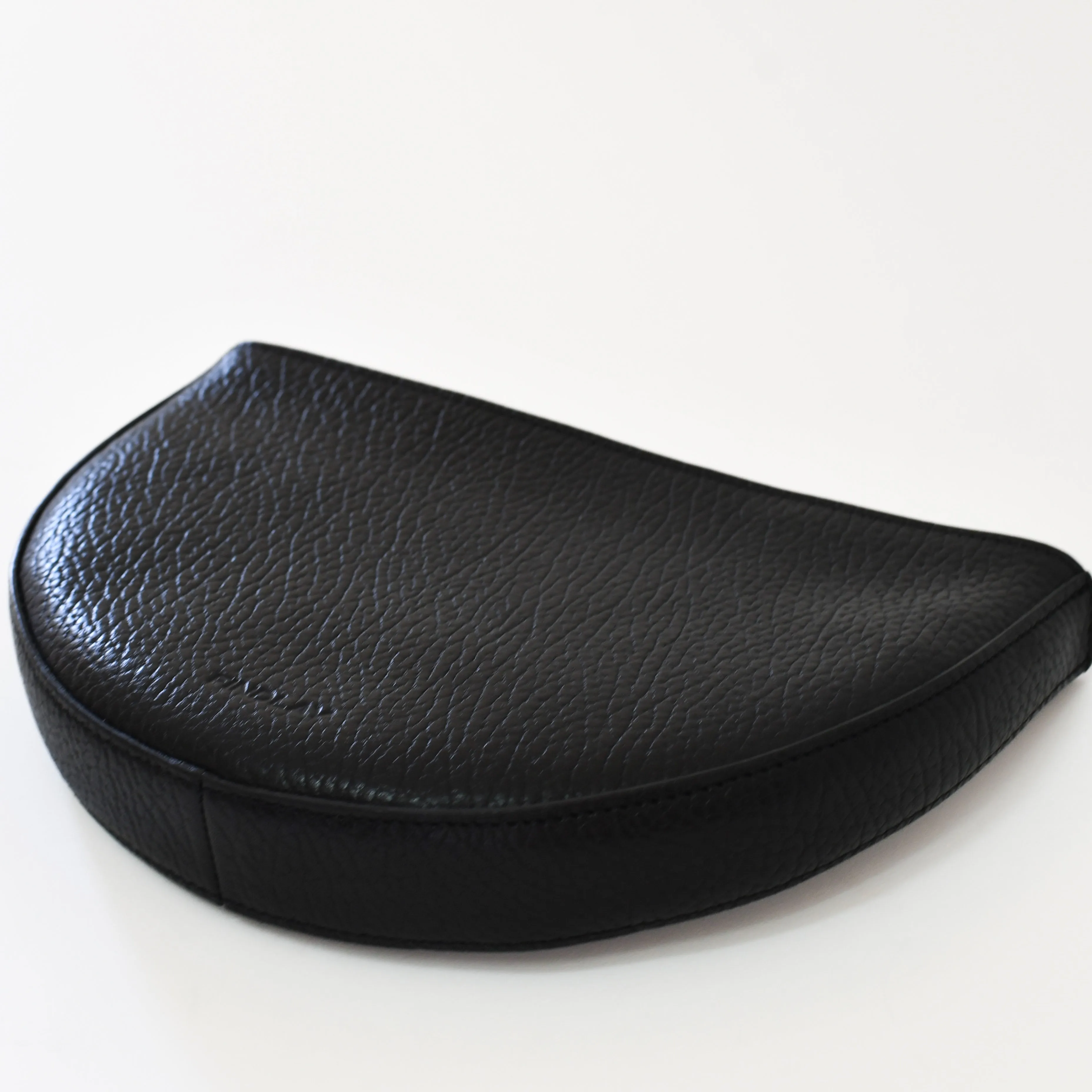Half Moon Crossbody, Black Lux Pebble