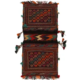 Hand Knotted Saddle Bag Area Kilim 2' 1" x 4' 4" ft / 63 x 132 cm - No. G22485