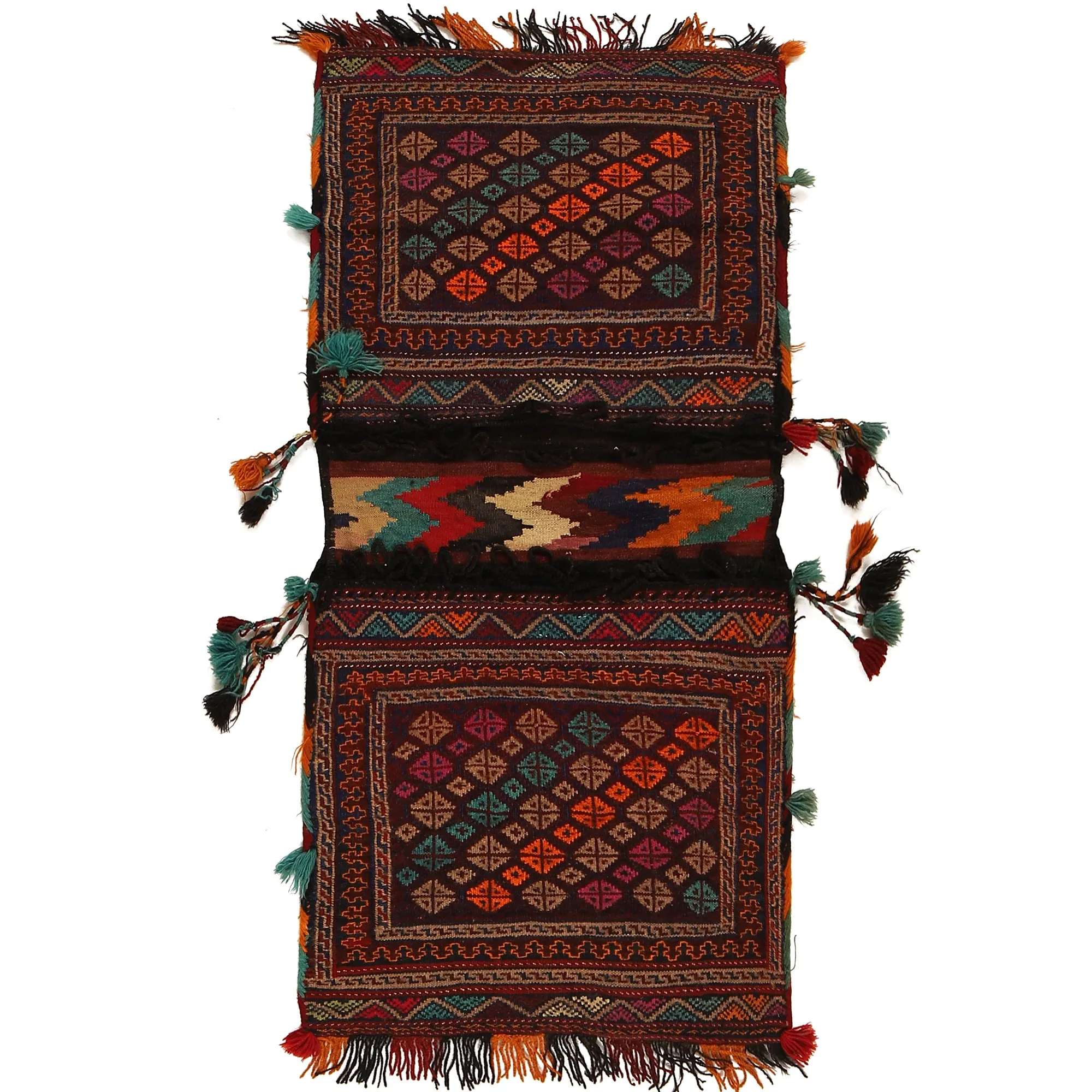 Hand Knotted Saddle Bag Area Kilim 2' 1" x 4' 4" ft / 63 x 132 cm - No. G22485