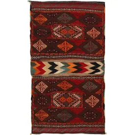Hand Knotted Saddle Bag Area Kilim 2' 7" x 4' 8" ft / 79 x 143 cm - No. G22484