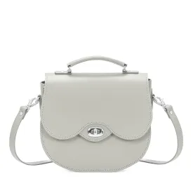 Handmade Leather Twist Lock Saddle Bag - Ghost