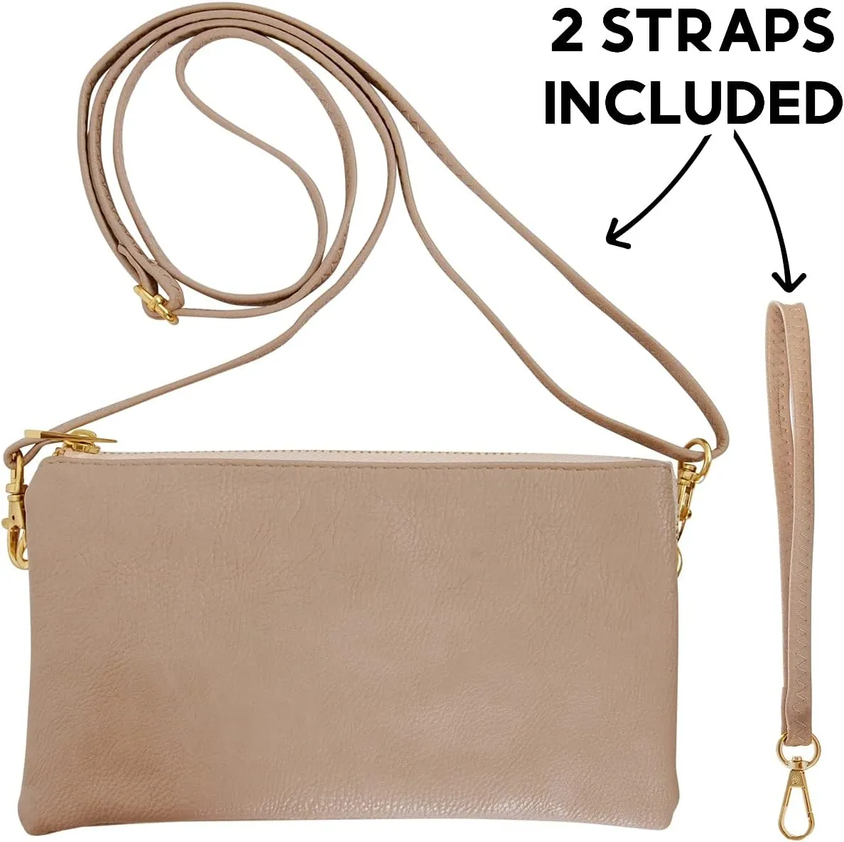 Humble Chic NY Vegan Leather Wristlet Purse for Women - Small Clutch Purse with Shoulder and Wrist Straps