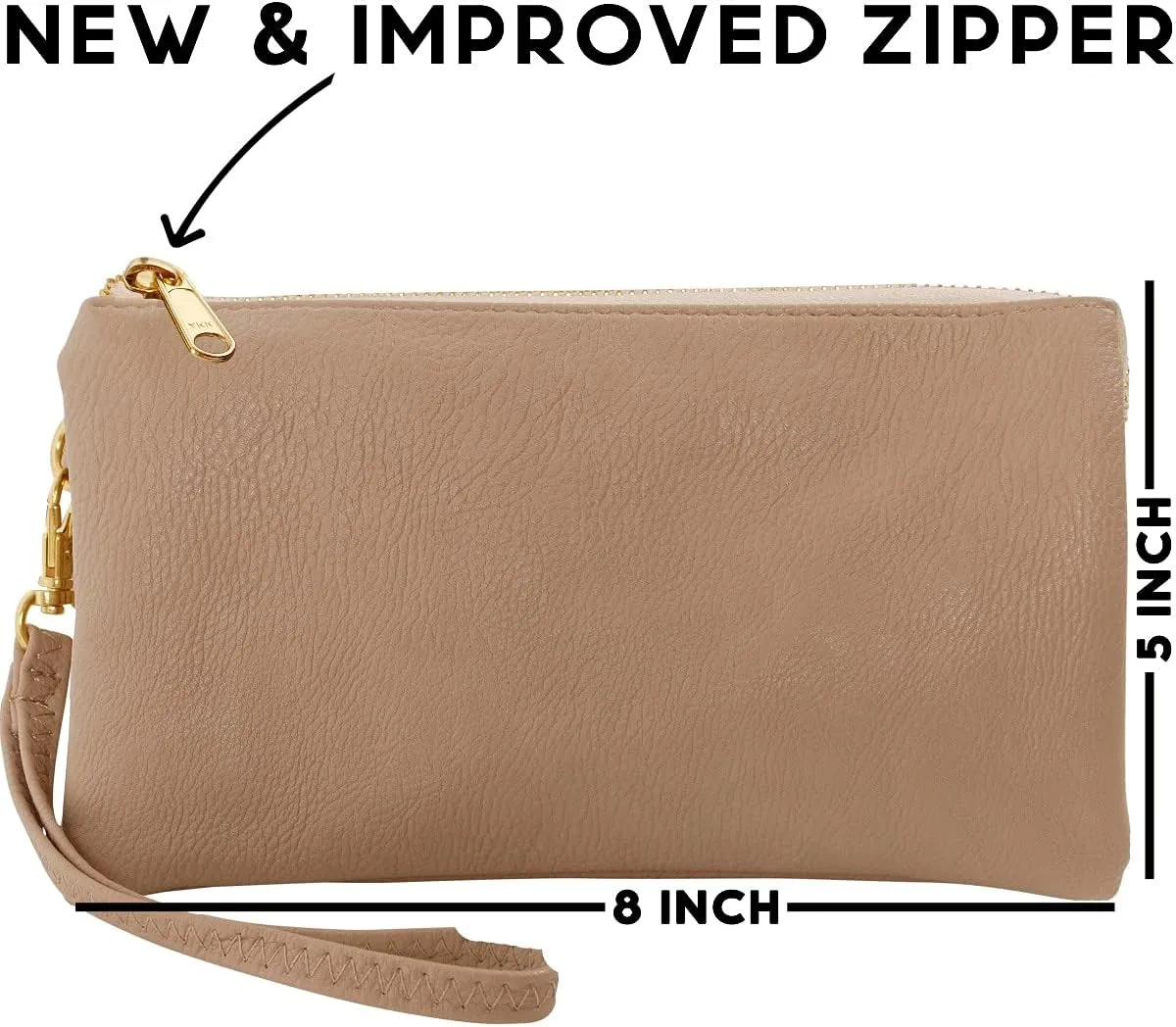 Humble Chic NY Vegan Leather Wristlet Purse for Women - Small Clutch Purse with Shoulder and Wrist Straps