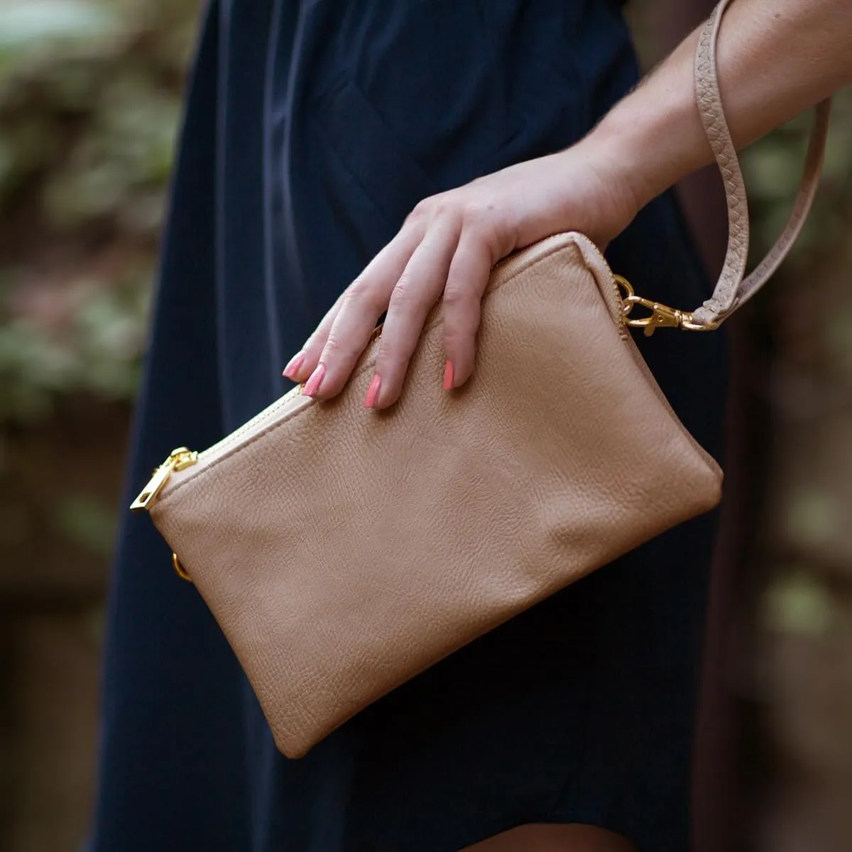 Humble Chic NY Vegan Leather Wristlet Purse for Women - Small Clutch Purse with Shoulder and Wrist Straps