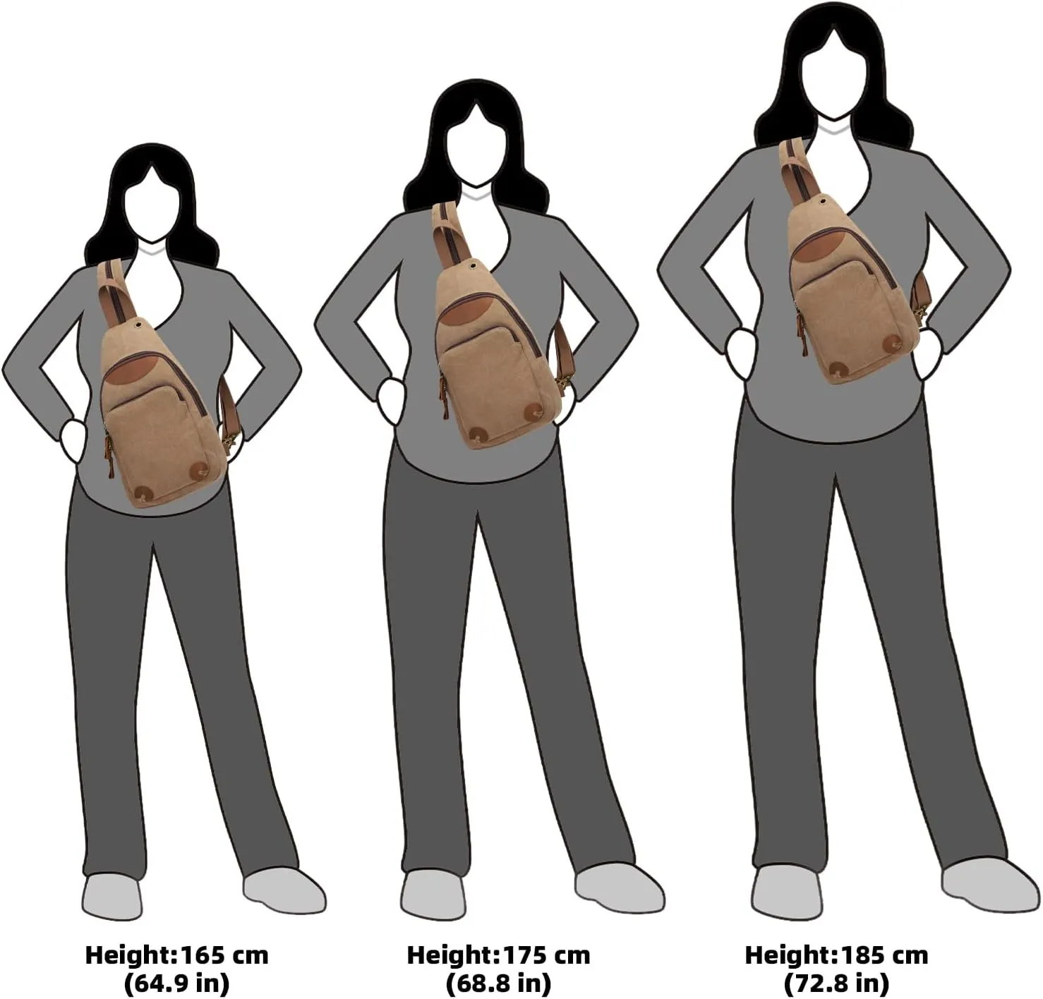 KL928 Canvas Sling Bag Crossbody Backpack Shoulder Casual Rucksack for Men Women