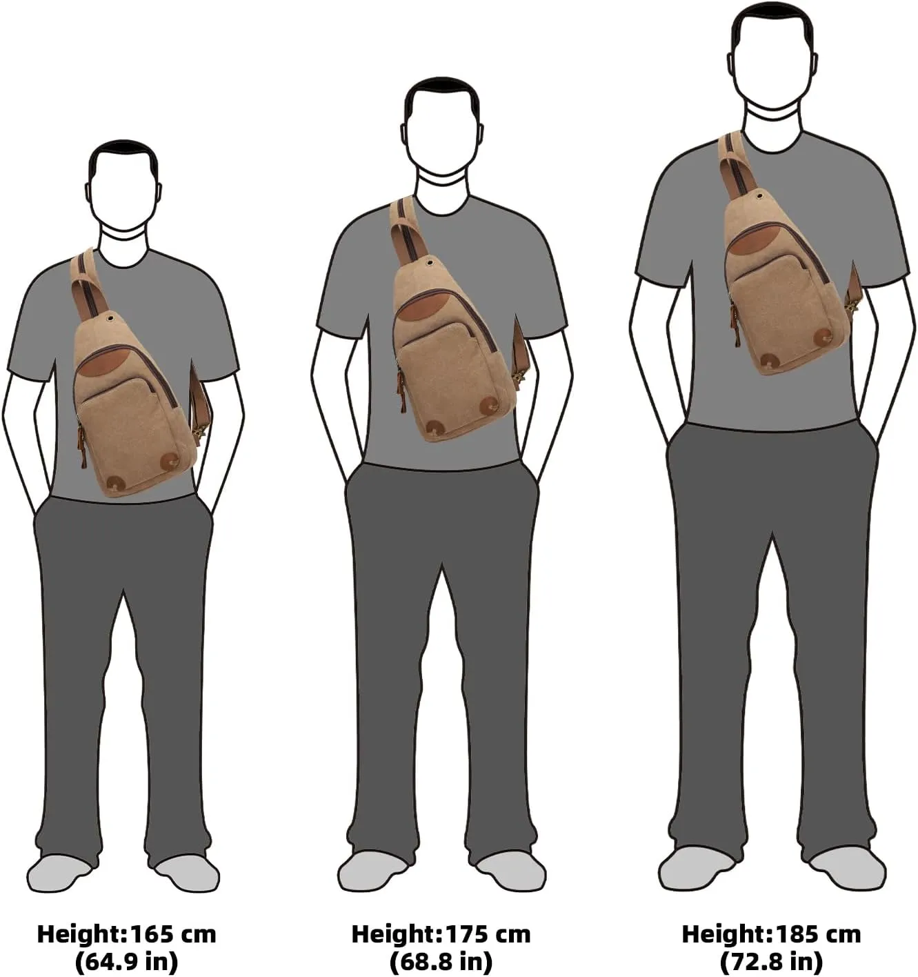 KL928 Canvas Sling Bag Crossbody Backpack Shoulder Casual Rucksack for Men Women