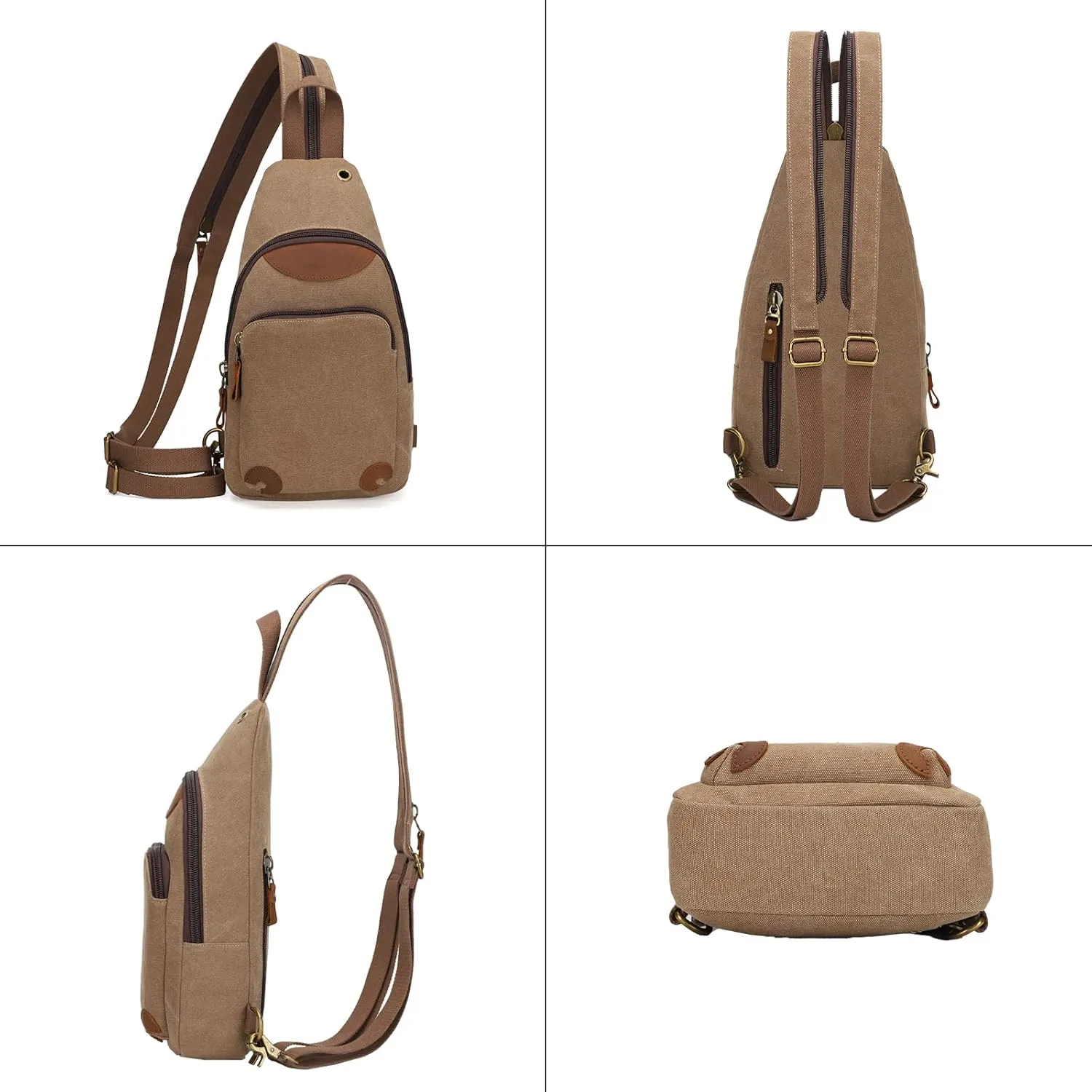 KL928 Canvas Sling Bag Crossbody Backpack Shoulder Casual Rucksack for Men Women