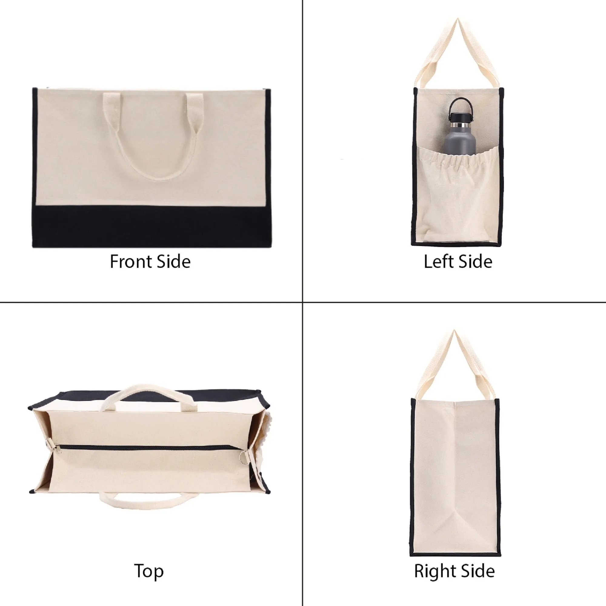 Lake Life Beach Tote Bag XL - Oversized Chic Tote Bag with Zipper and Inner Pocket- Gift for Her - Boat Bag - Weekender Bag - Lake Life Gift