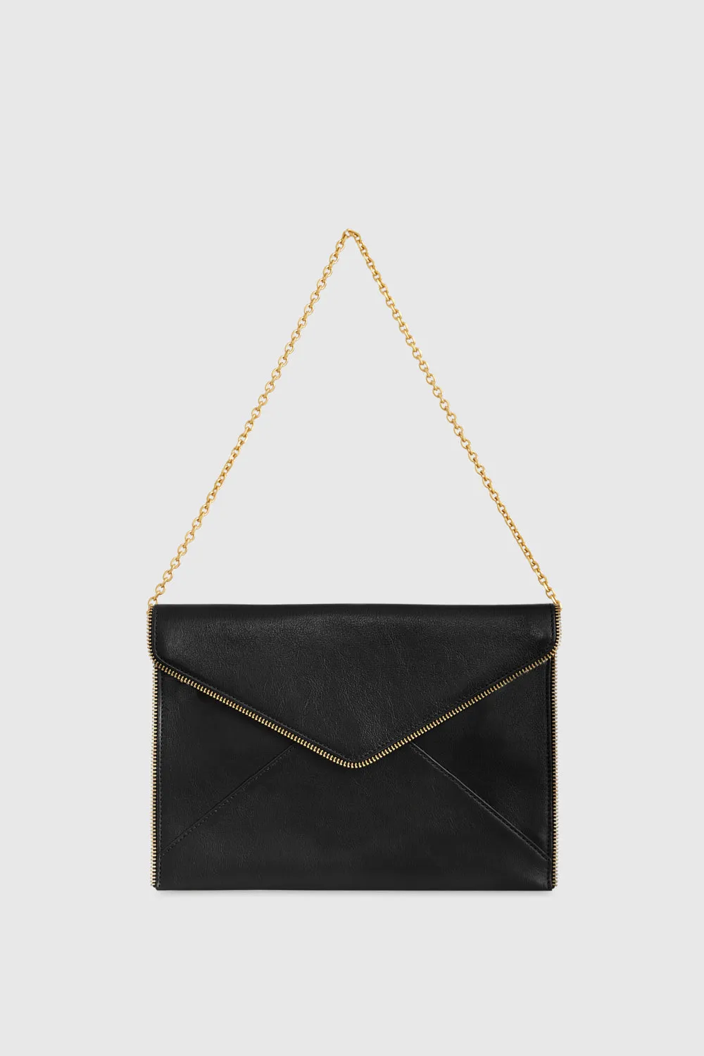 Leo Clutch With Chain Strap Bag In Black/Light Gold