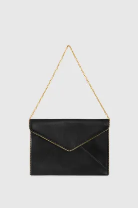 Leo Clutch With Chain Strap Bag In Black/Light Gold