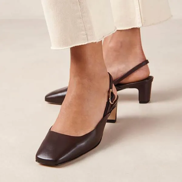 Lindy Coffee Brown | Slingback pump