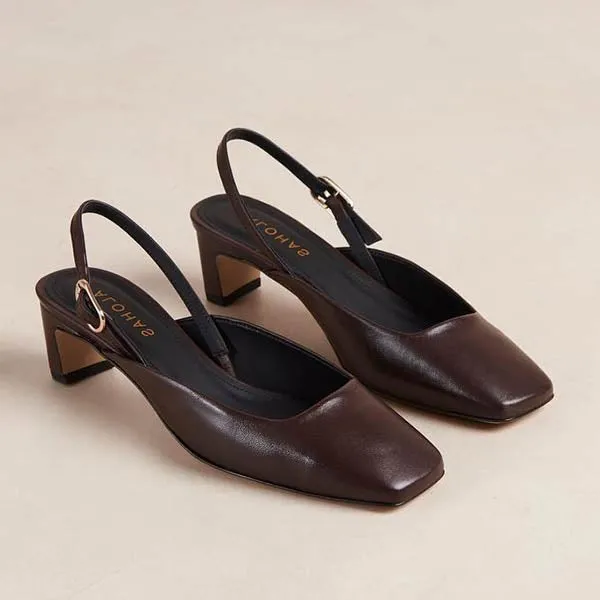 Lindy Coffee Brown | Slingback pump