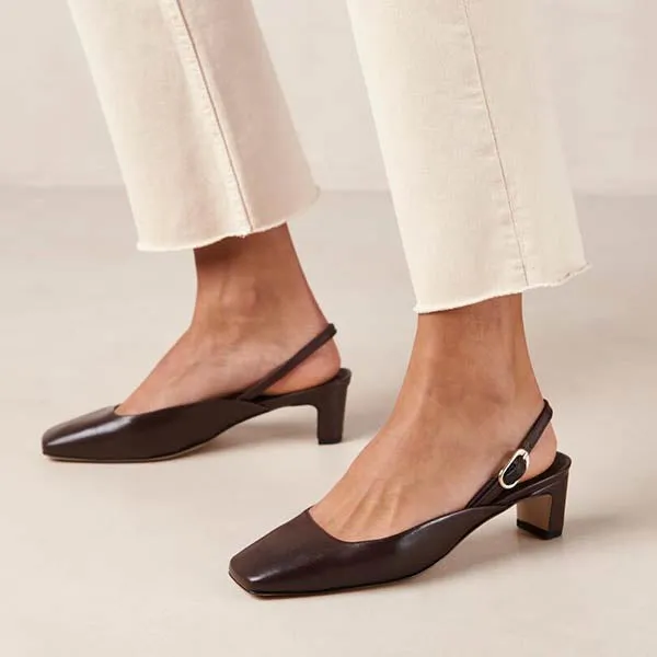 Lindy Coffee Brown | Slingback pump