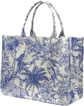Luxury Large Tote Bag Retro Embroidery Jacquard Handbag Cotton Linen Bags for Women
