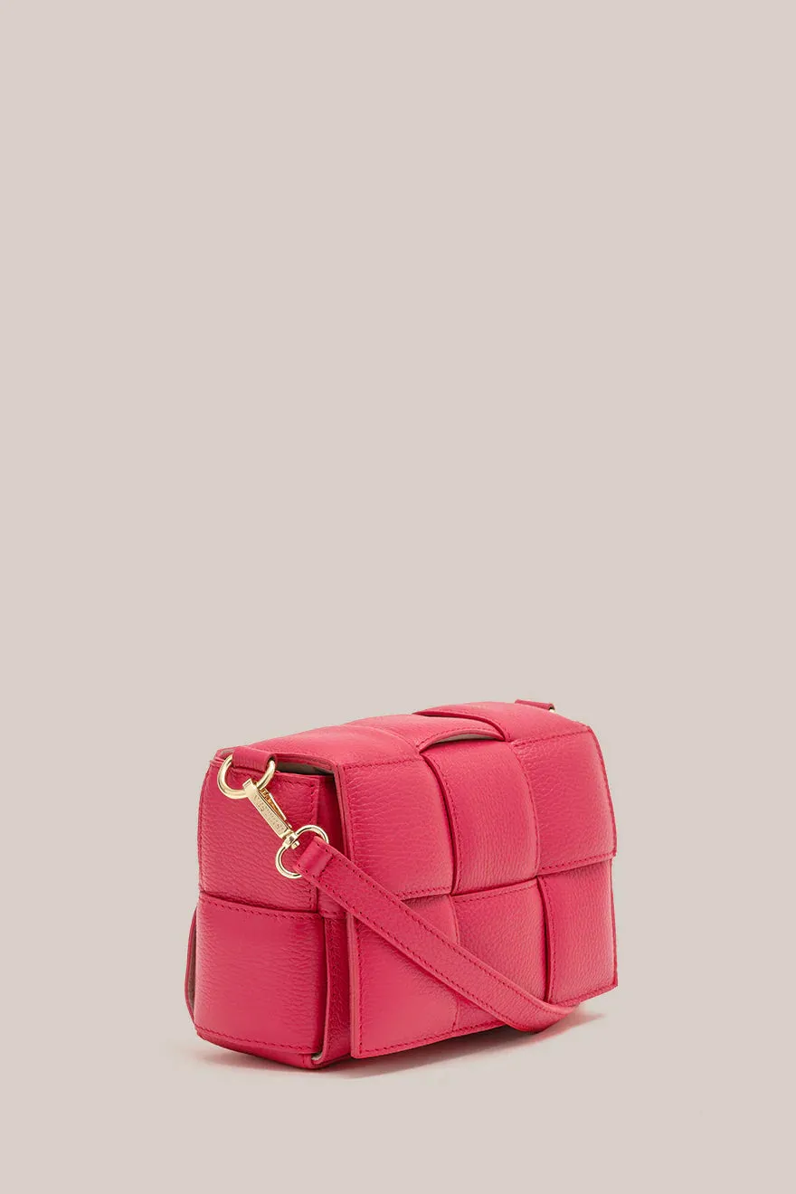 Margot Fuchsia Leather Woven Bag